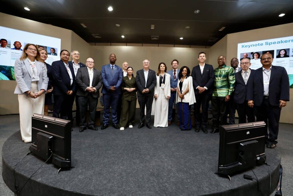 Group photo of participants at a climate finance partnership event